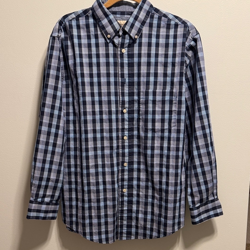 Men's Blue Checkered Shirt -stretch